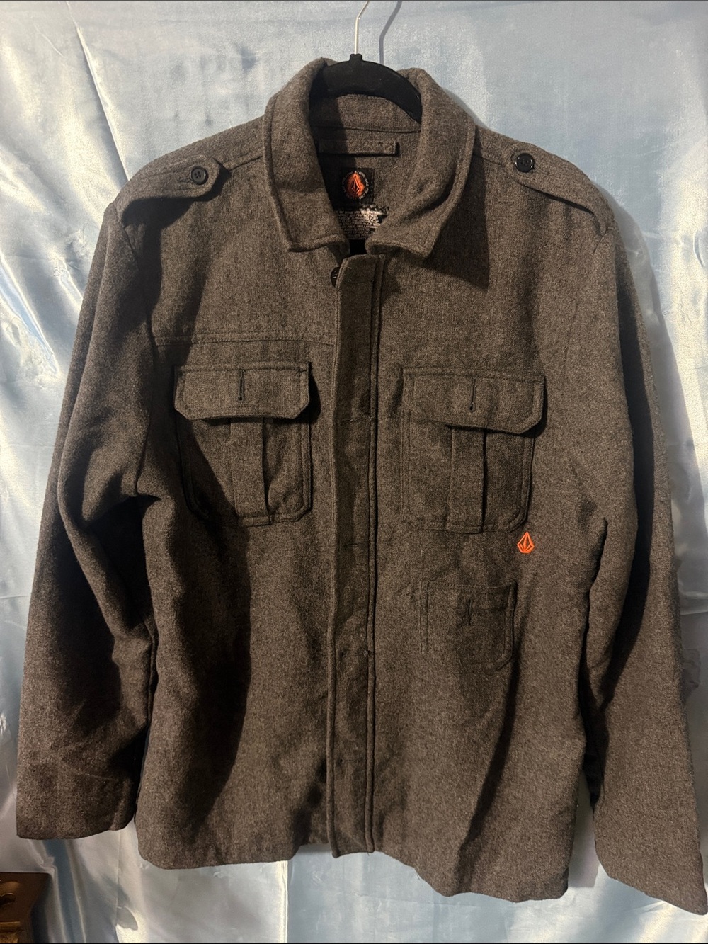 Volcom Men's Charcoal Gray Wool-Blend Field Jacket